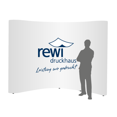 Pop-Up Faltwand | 4 x 3 Felder gebogen | einseitig bedruckt