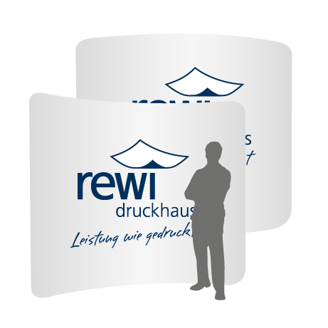 Textilwand ALU | 300er gebogen | beidseitig bedruckt