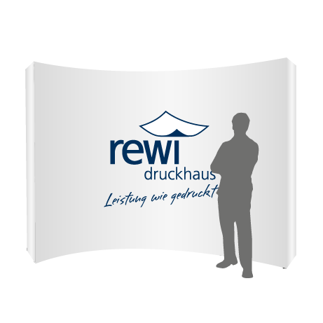 Textilfaltwand | 4 x 3 Felder gebogen | einseitig bedruckt