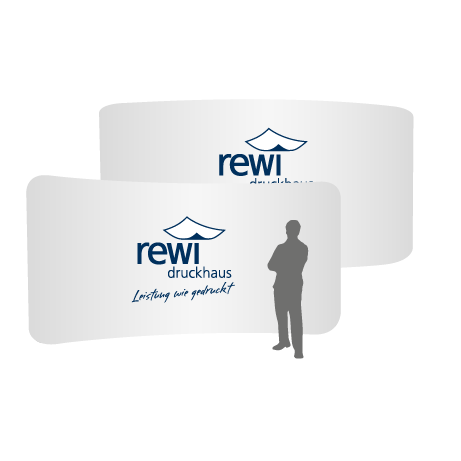 Textilwand ALU | 600er gebogen | beidseitig bedruckt