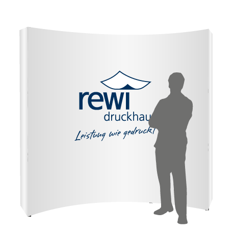 Textilfaltwand | 3 x 3 Felder gebogen | einseitig bedruckt